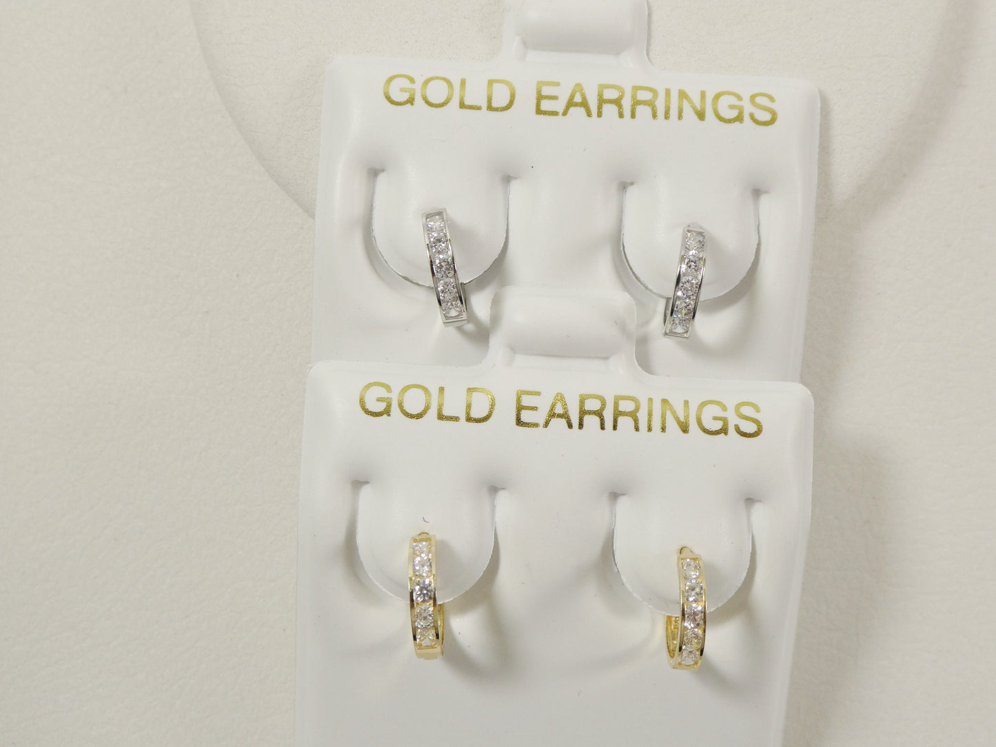 real 10k solid yellow gold small 9mm prong setting huggie hoop earrings