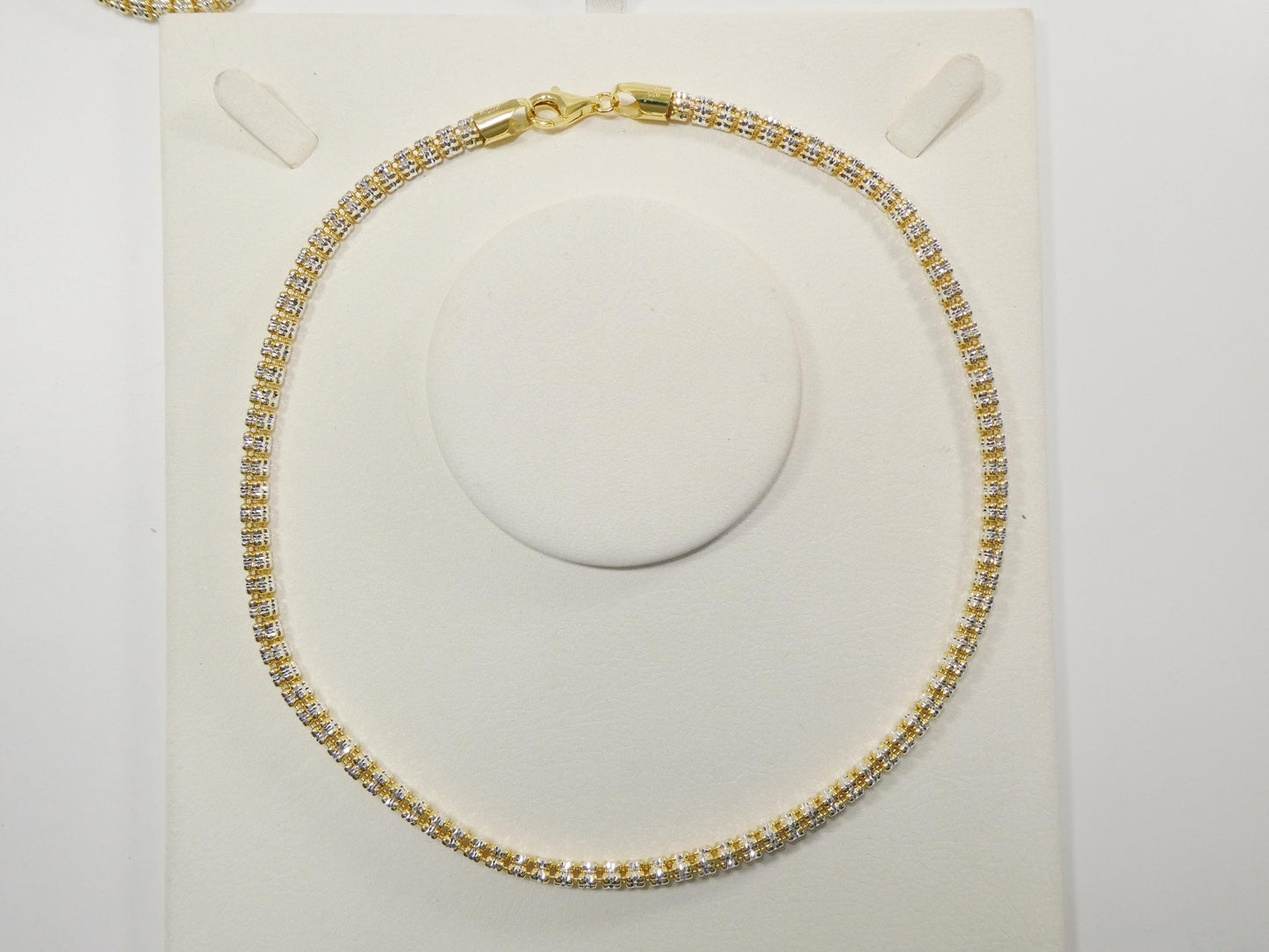 real 925 sterling silver 4 line diamond cut ice link chain necklace