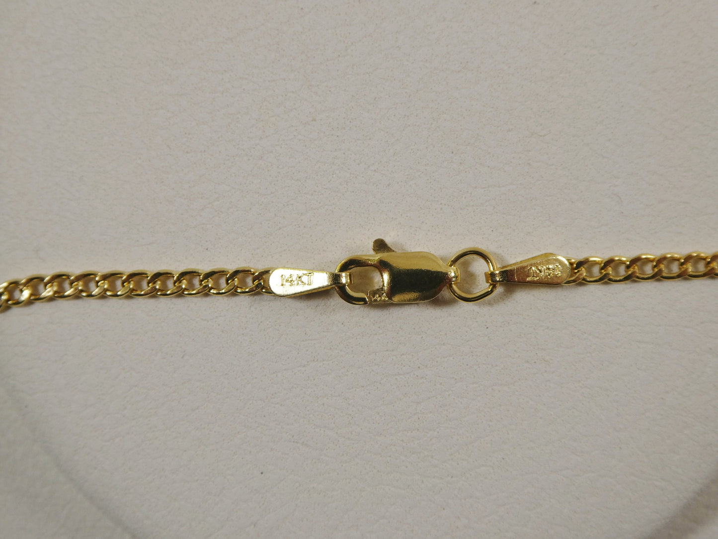 real 14k solid yellow gold 16 inch curb chain and evil eye pendent charm