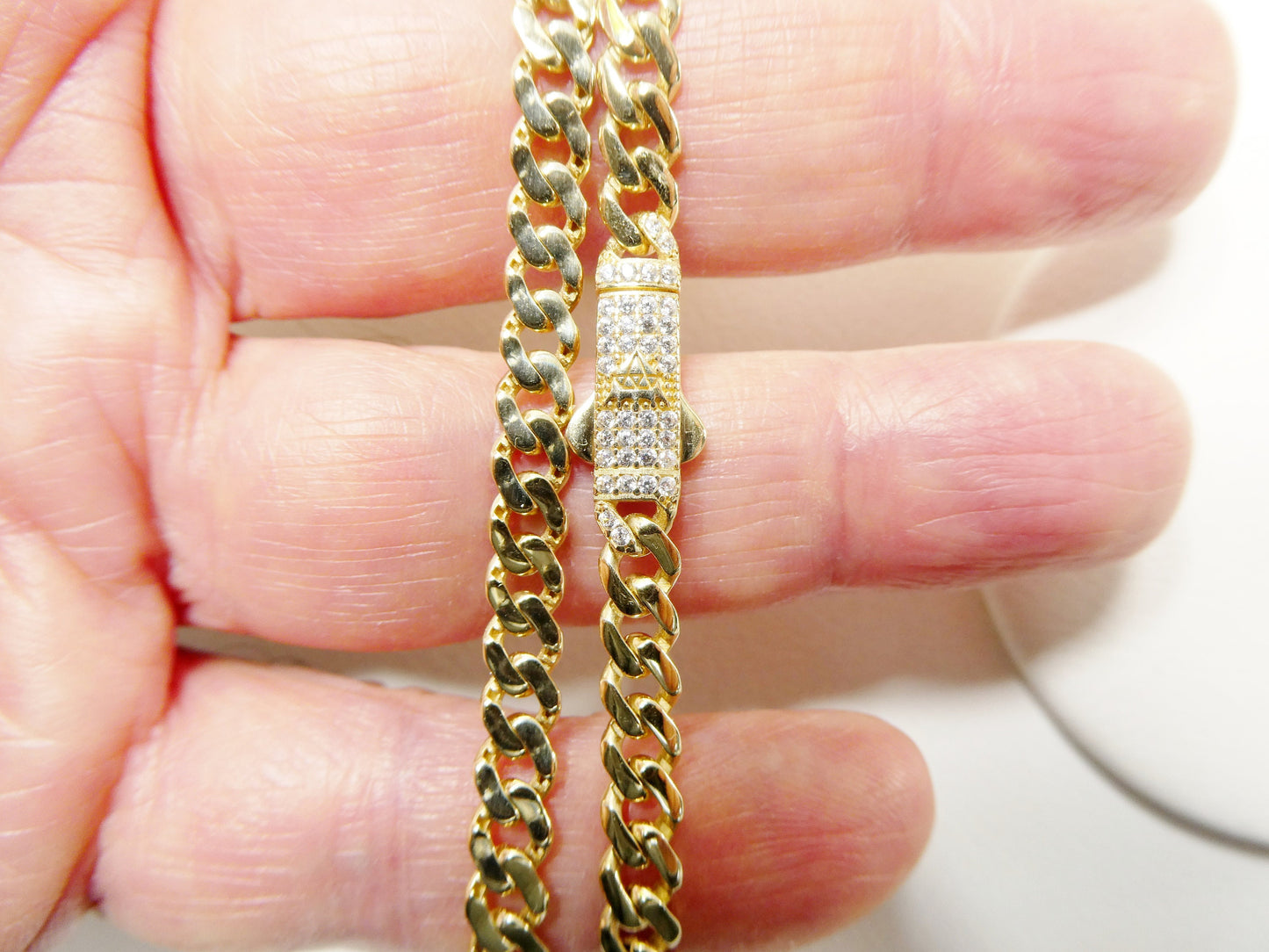 real 10k solid yellow gold 5mm Monaco necklace