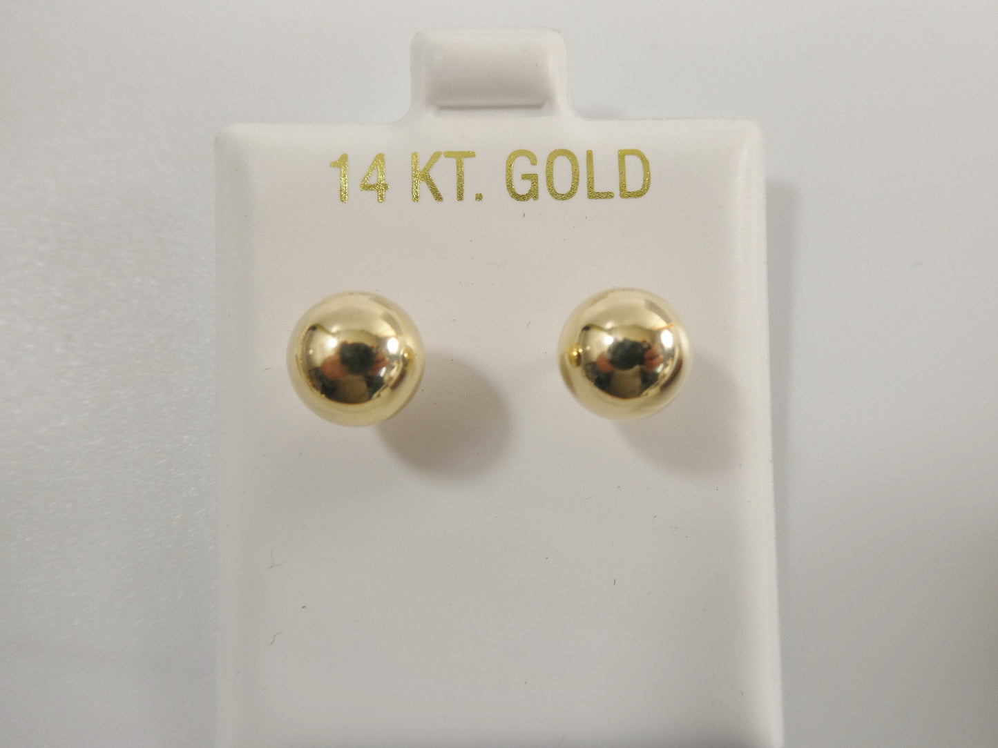 14k solid yellow gold high polish screw post ball earrings