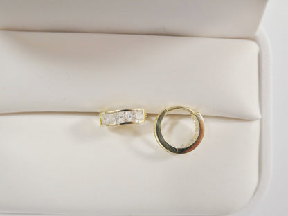 Real 10k Solid Yellow Gold Small 10mm Hoop Huggie Earrings