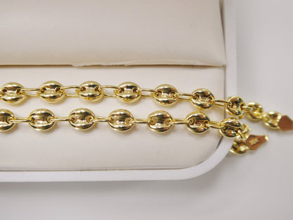 Real 10k Solid Yellow Gold 5.5/6/ 6.5 Inch Children/Women Puffed Mariner Bracelet