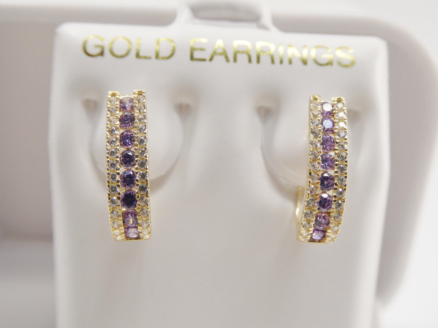 real 10k solid yellow gold channel set birthstone french hoop earrings