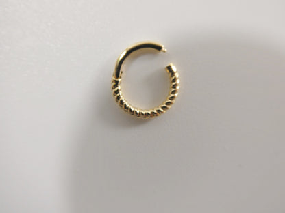 14k Real Solid Yellow Gold Cartilage Daith Septum Body Ring Piercing