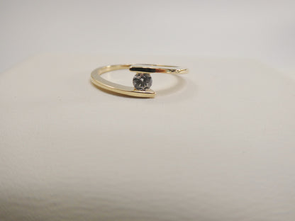 Real 14k Solid Yellow Gold Women's Classic Micro Pave Setting Pinky Ring