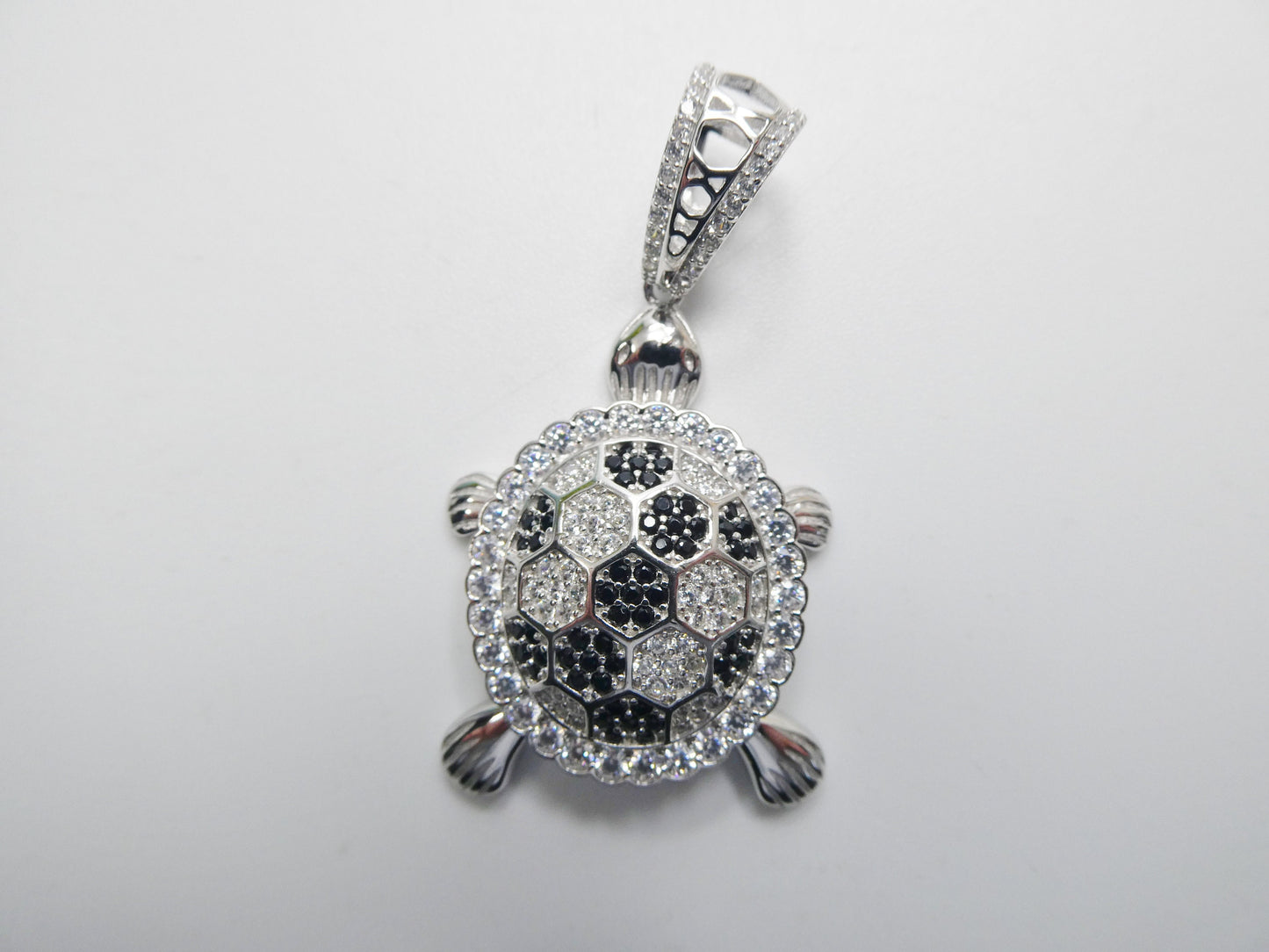 real 925 sterling silver 18 inch flat chain and turtle pendent charm
