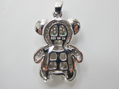 925 Sterling Silver Enamel Color Teddy Bear Pendent Charm