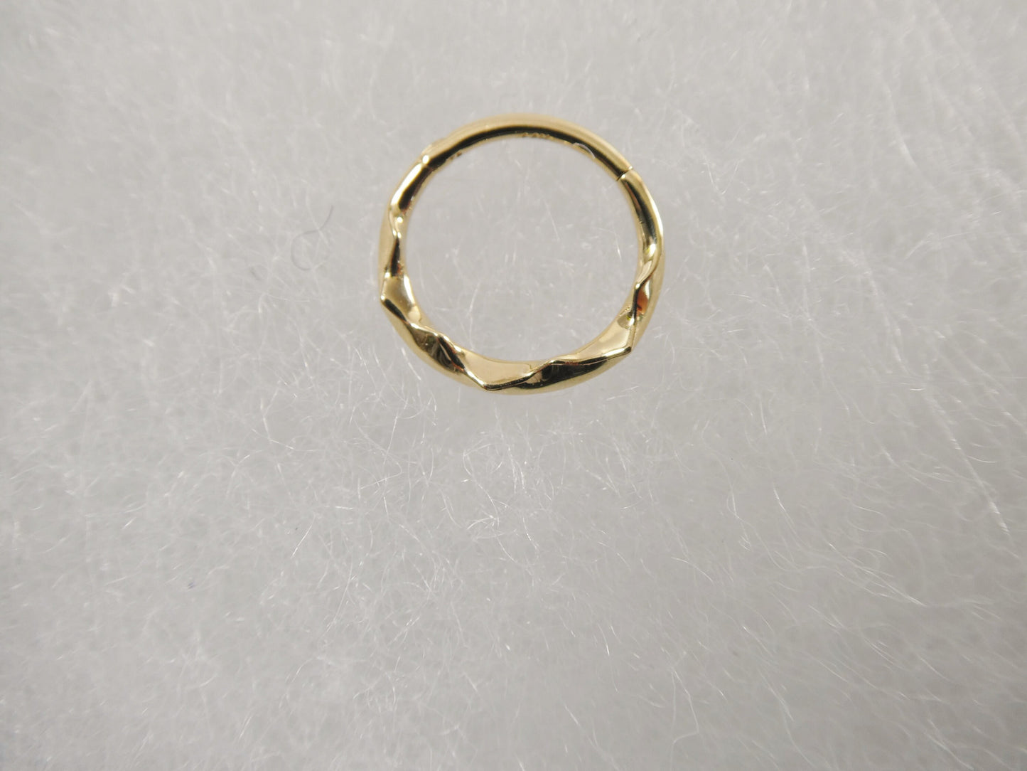 14k real solid yellow gold cartilage daith wrinkled hoop body ring piercing