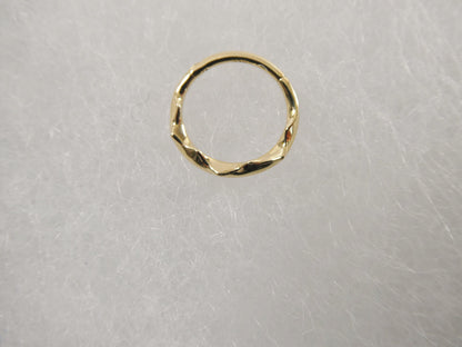 14k Real Solid Yellow Gold Cartilage Daith Wrinkled Hoop Body Ring Piercing