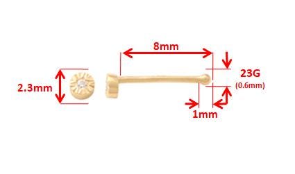 14k real solid yellow gold small tiny nose rings