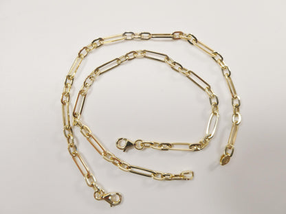 Real 14k Solid Yellow Gold Design Paperclip 6.5/ 7/ inch bracelet