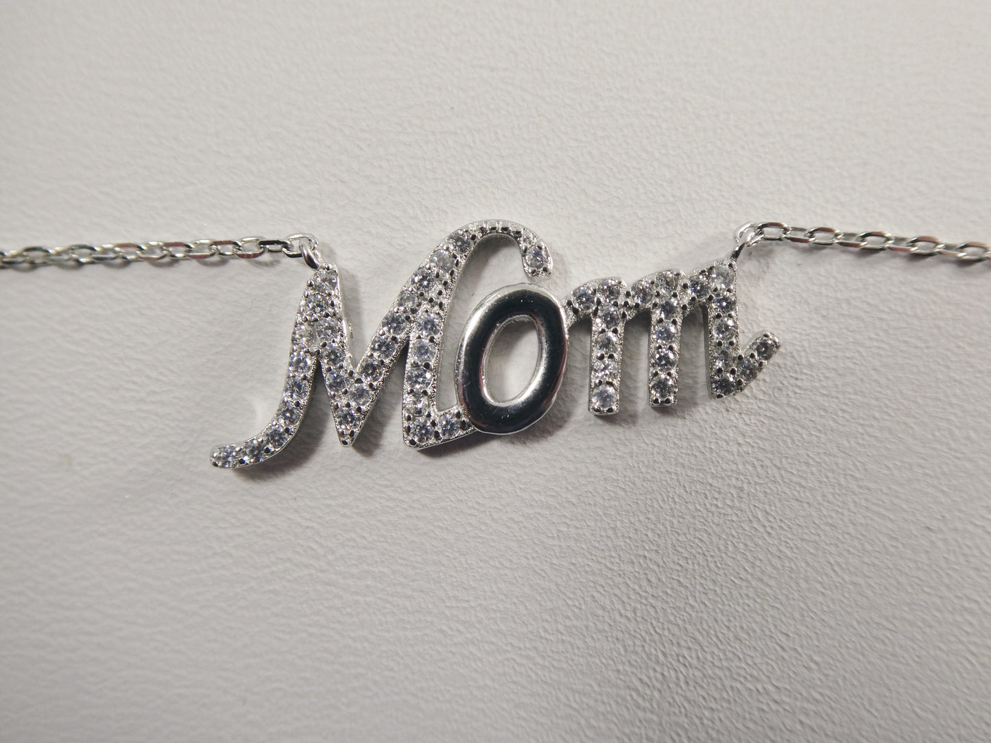 16 inch plus two inch extension real 925 sterling silver mom necklace