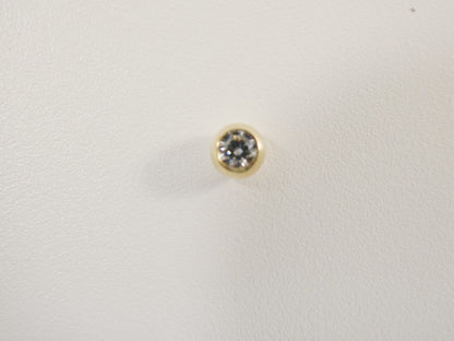 Real 14k Solid Yellow Gold Top Screw Replacement Belly Ring