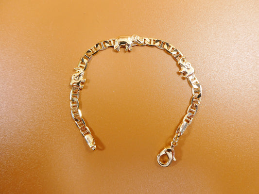 5.5 inch 18k gold filled mariner chain style elephant baby bracelet