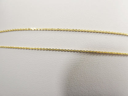 14k Real Solid Yellow Gold Tiny Small Cable Chain Necklace