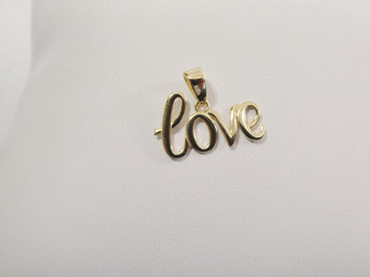 Women's 14k Real Solid Yellow Gold Love World Charm