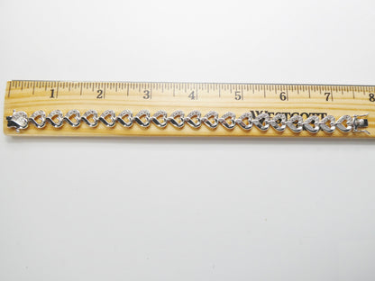 Real  925 Sterling Silver Heart Diamond Bracelet