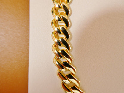 14k Yellow Gold Color Tone 9MM Monaco Necklace Over Real 925 Sterling Silver