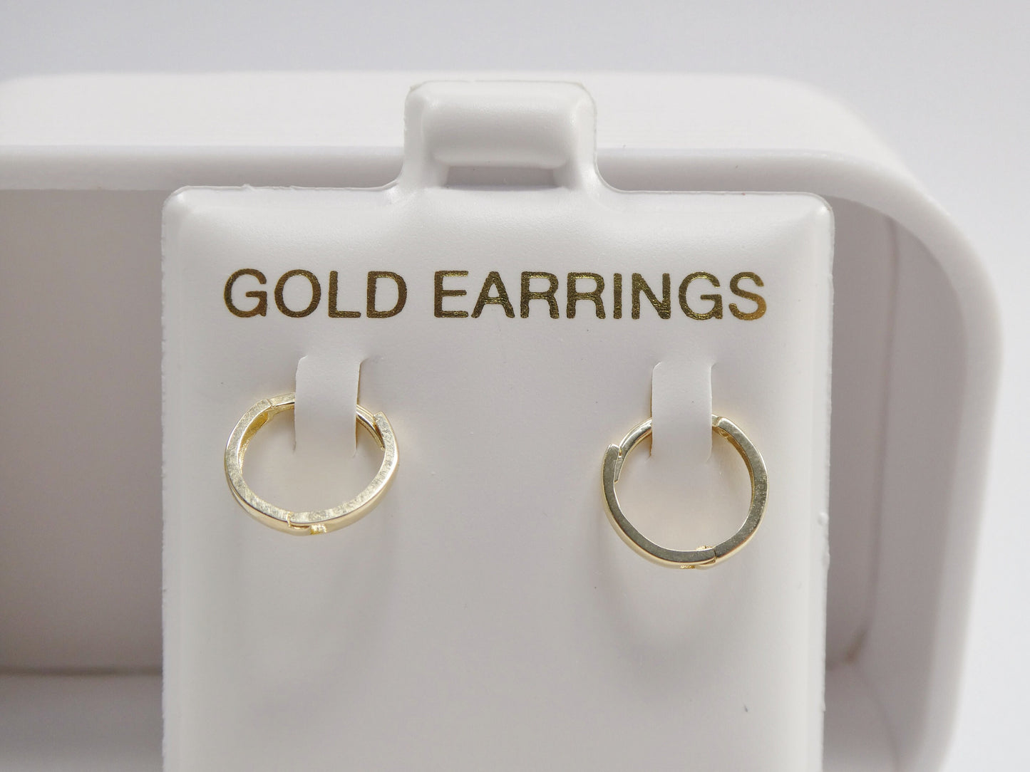 real 10k solid yellow gold tiny simple 9mm hoop huggie earrings