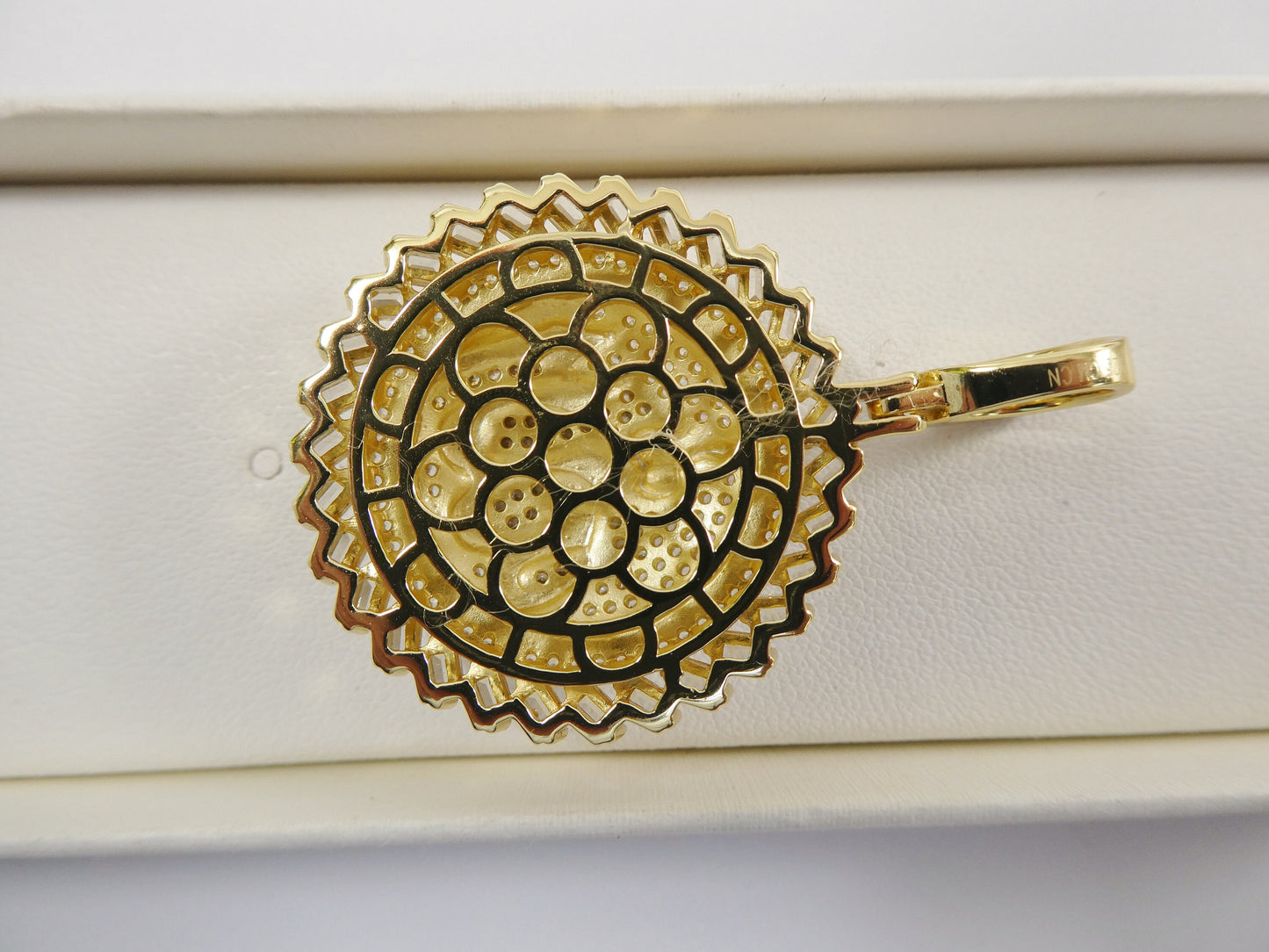 real 925 sterling silver large Muslim moon and star pendent full ice stone charm