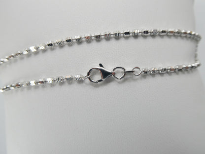 Real 925 Sterling Silver 10 Inch Bead Anklet 14k White Gold Finish