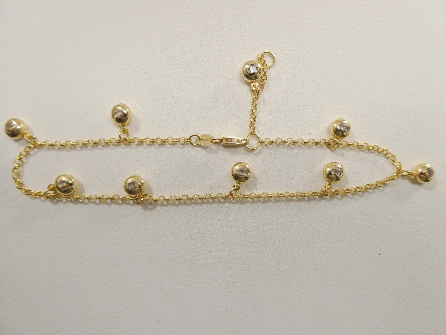 real 14k solid yellow gold 9 inch anklet bracelet