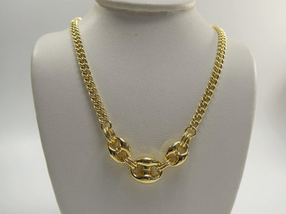 16 Inch Real 925 Sterling Silver Puffed Mariner Necklace