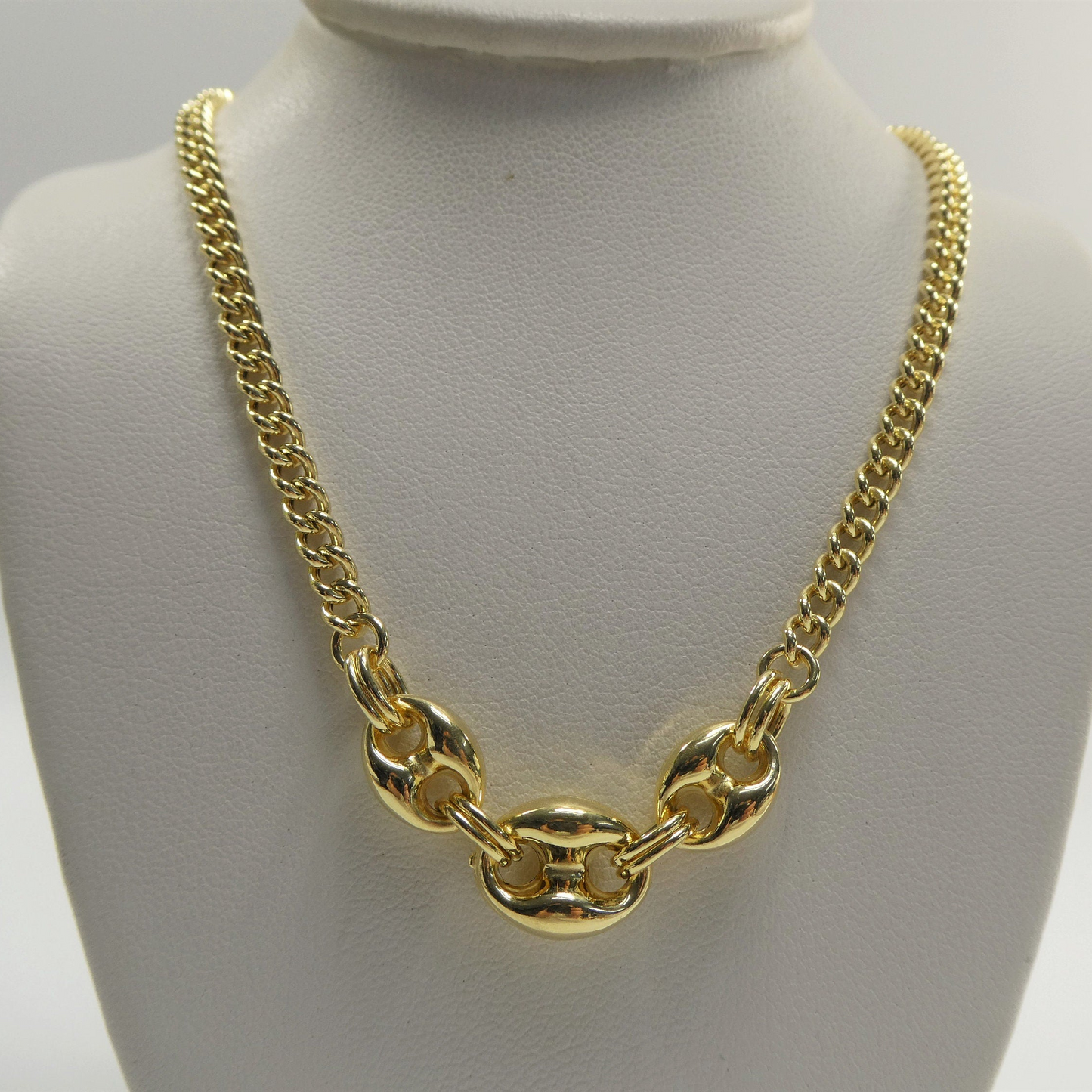 16 Inch Real 925 Sterling Silver Puffed Mariner Necklace