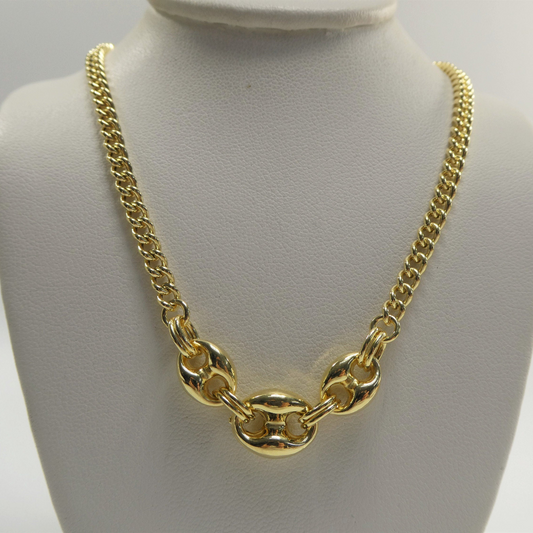 16 Inch Real 925 Sterling Silver Puffed Mariner Necklace