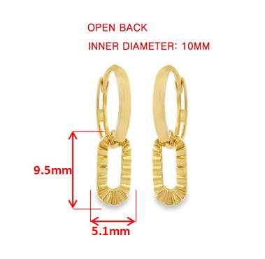 Real 10k Solid Yellow Gold Designer Earrings
