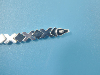 Real 925 Sterling Silver 6 Inch XOXO Naby ID Nracelet
