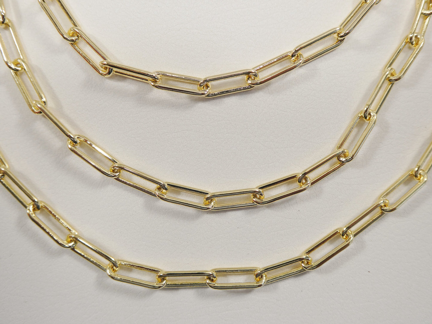 5mm 18k gold filled paper clip chain necklace 16"-18'-20"
