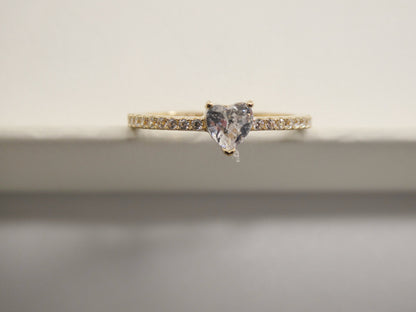 Real 14k Solid Yellow Gold Women's Classic Micro Pave Setting Pinky Ring