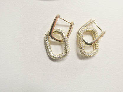 Real 925 Sterling Silver U-Shape Paperclip Earrings