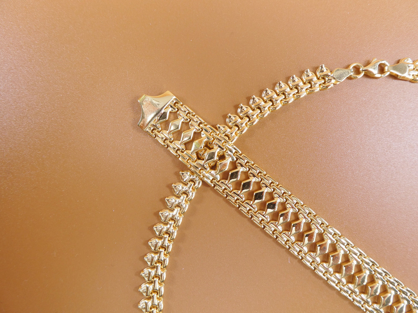 14k Gold Tone Cleopatra Necklace Bracelet Set: Sterling Silver