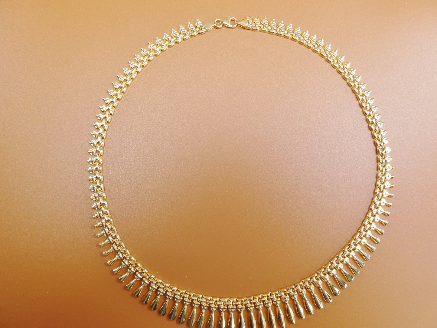 14k Gold Tone Cleopatra Necklace Bracelet Set: Sterling Silver