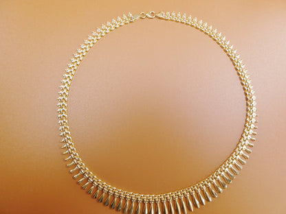 14k Gold Tone Cleopatra Necklace Bracelet Set: Sterling Silver