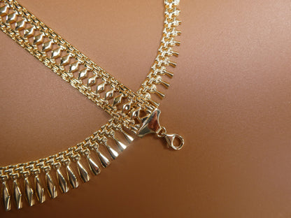 14k Gold Tone Cleopatra Necklace Bracelet Set: Sterling Silver