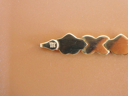 Sterling Silver XOXO Heart Bracelet: 14k Gold Finish