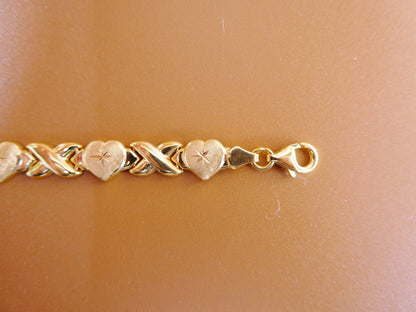 XOXO Heart Bracelet: 14k Gold Over Sterling Silver