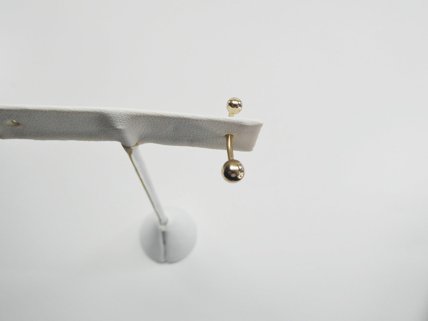 14k real solid yellow gold plain ball belly ring