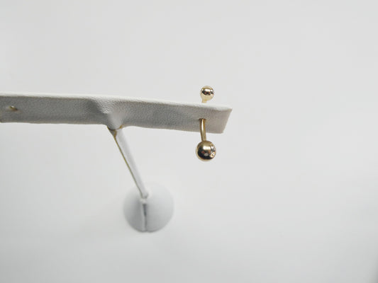 14k real solid yellow gold plain ball belly ring
