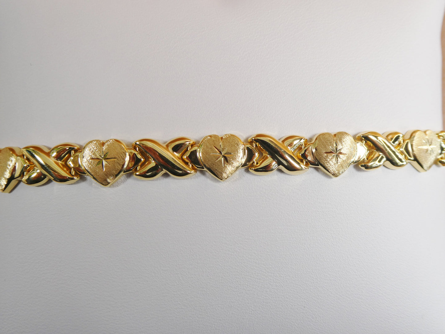 XOXO Heart Bracelet: 14k Gold Over Sterling Silver