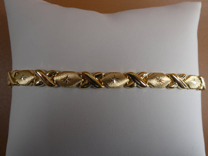 XOXO Stampato Bracelet: 14k Gold Over Sterling Silver