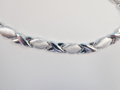 XOXO Sterling Silver Necklace Bracelet Set - Satin Finish