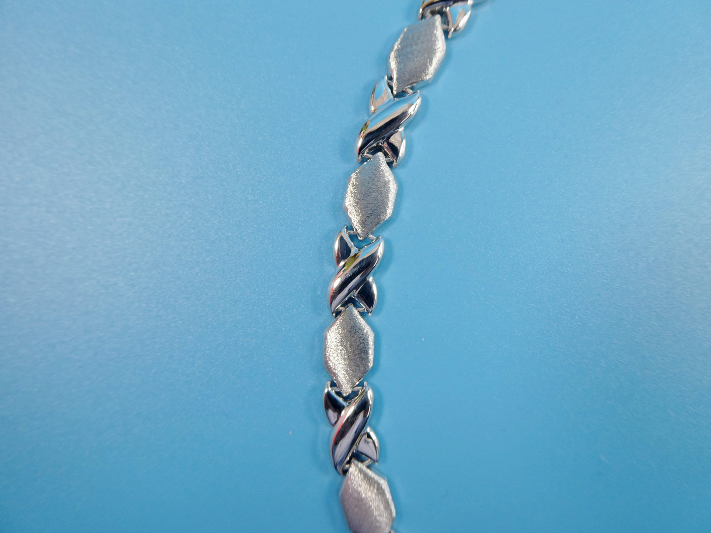 14k white gold color tone necklace xoxo satin finish over real 925 sterling silver