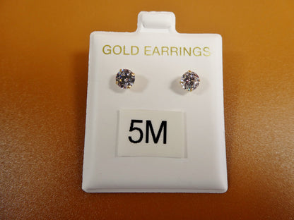 10k Real Solid Yellow Gold Stud Push Back Basket Earrings