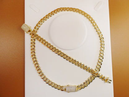14k Yellow Gold Tone Monaco Sterling Silver Necklace Bracelet Set