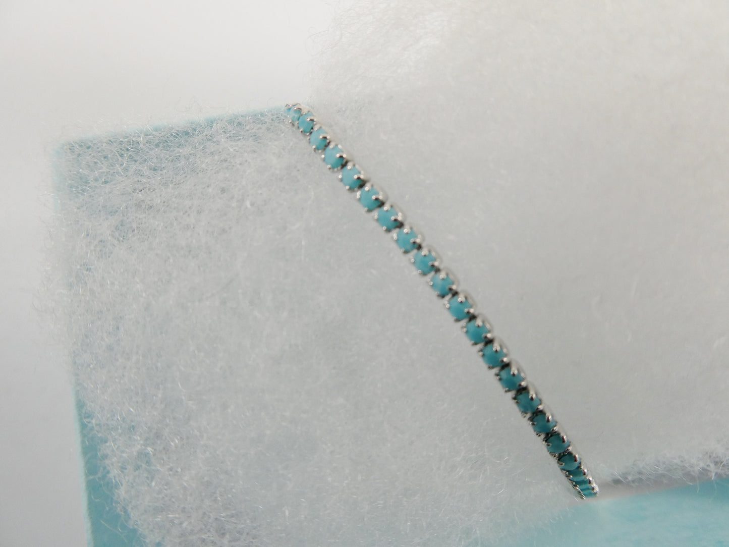 Turquoise anklet with extension tennis bracelet real 925 sterling silver